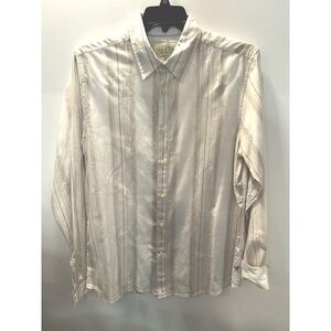 guess mens shirt large White/grey Striped Hand Stitchs